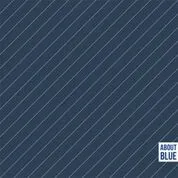 Blauwe french terry met dunne diagonale strepen "Morning Paper" van  "About Blue Fabrics"